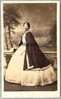 CDV FINE LADY IN HUGE HOOP DRESS HUNTINGDON BY MADDISON ANTIQUE PHOTO BONNET