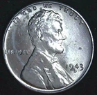 1943-D 1C Lincoln Wheat Cent BU Steel 25su0914-1