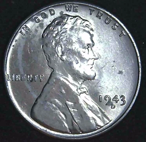 1943-D 1C Lincoln Wheat Cent BU Steel 25su0914-1