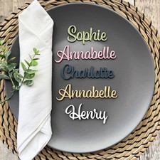 Custom WOODEN Place Names | Wedding Table Favours Craft Tags Laser Cut