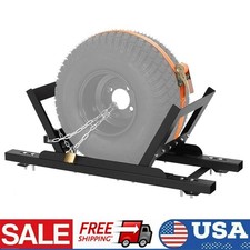 Semi Truck Spare Tire Rack Adjustable Mount With Heavy Duty Chain and Lock Black