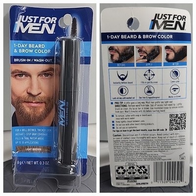 Just for Men 1-Day Beard & Brow Color Dark Brown Black 0.3 Fl Oz