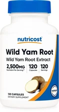 Nutricost Wild Yam Root (2,500mg Equivalent) 120 Capsules - Vegan Wild Yam Root