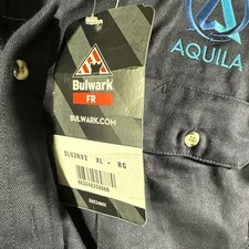 NWT Bulwark Long Sleeve Shirt Men s XL Dark Blue Flame Resistant Work Wear