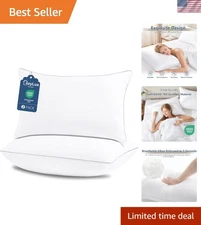 2 pcs King Size, Hotel Quality Bed Pillows- Down Alternative Luxury Soft Pillows