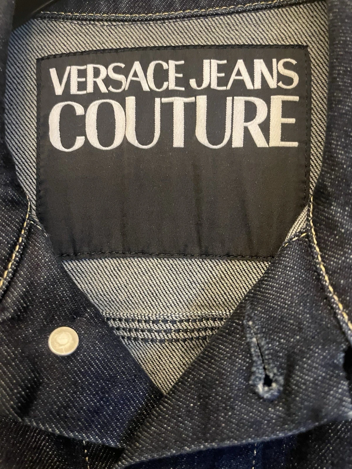 VERSACE JEANS COUTURE DARK BLUE RUGGED DENIM JACKET GOLD BUTTONS NEW MED 50 MEN - product detail image 7