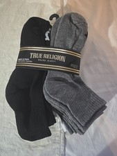 Mens 12 Pack True Religion Half Cushion Quarter Sock Pack New Shoe Size 8-12.5