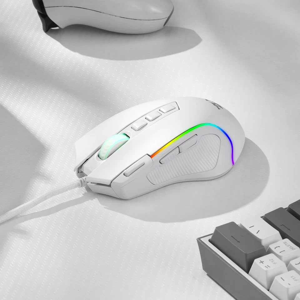 Redragon M612 RGB Predator Gaming Mouse 8000 DPI Wired Optical 11 Buttons White - Image 2 of 4