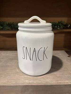 Rae Dunn Magenta Snack Farmhouse Medium Canister with Lid ~NICE!