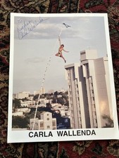 Vtg Signed  Sexy Circus Lady Carla Wallenda Acrobat On 110ft Sway Pole 1977