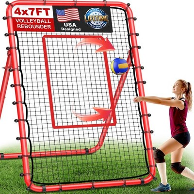 TomCare 7x4FT Volleyball Rebounder Net Bounce Back Training Equipment with 5 ...