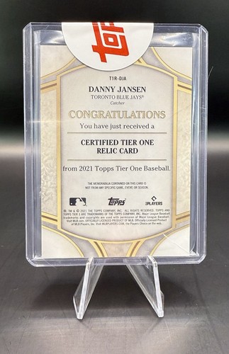 Danny Jansen 2021 Topps Tier One Game Worn Relic /399 Toronto Blue Jays - Picture 2 of 3