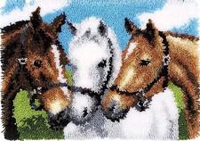 Latch Hook Kits for Beginner,Crocheting Carpet Rug Acrylic Yarn Pre-Printed C...