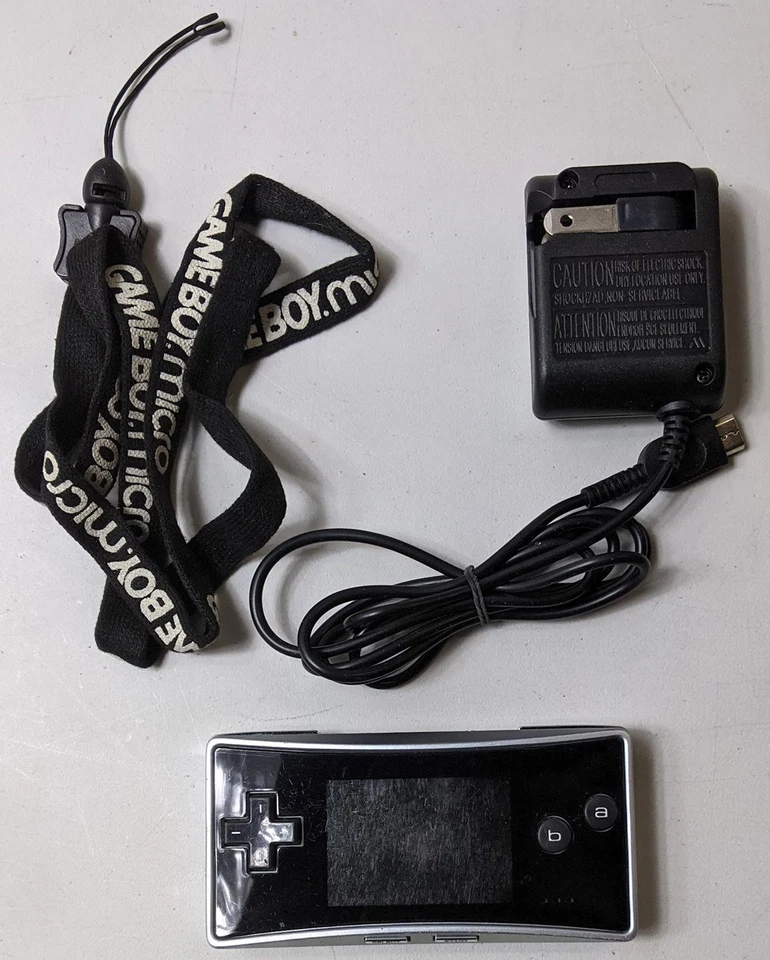 Nintendo Game Boy Micro Silver OXY-001 2005 Handheld Console Lanyard & Charger - Image 2 of 4