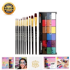 18-Color Water-Based Face Paint Kit with Brushes for Creative Cosplay