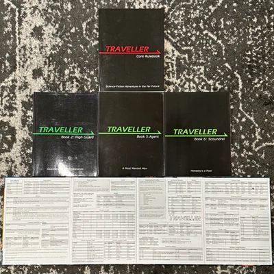 Traveller Mongoose Publishing 1e Lot: Core,High Guard, Agent, Scoundrel, Screen - Image 1 of 4