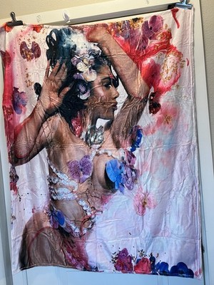 Kali Uchis With Flowers Album Cover Throw Blanket 40x 50 Inches  B13