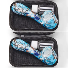 ( Pack of 2 ) 4.5Inch Tobacco Smoking Silicone Pipe 9-Hole Glass Bowl Hand Pipe