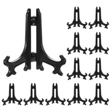 4" Acrylic Plate Stands for Display Stand Plate Holder Black 12Pcs