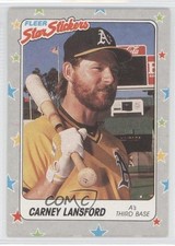 1988 Fleer Star Stickers Carney Lansford #55 1g9