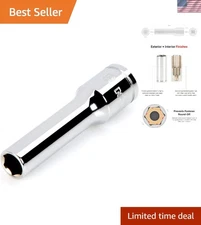 3/8 Inch Drive 8mm Deep 6-Point Socket - Chrome-Plated Corrosion-Resistant Tool