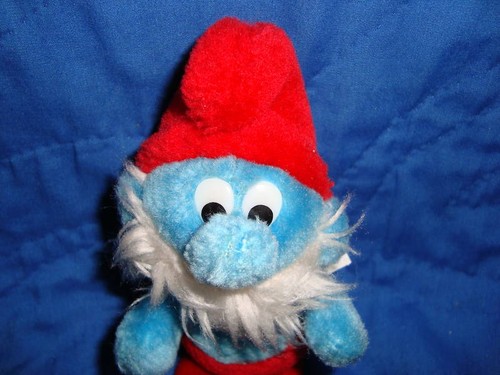 Papa Smurf small Vintage Plush Peyo 1981 Ganzbros 6.5" - Bild 2 von 7