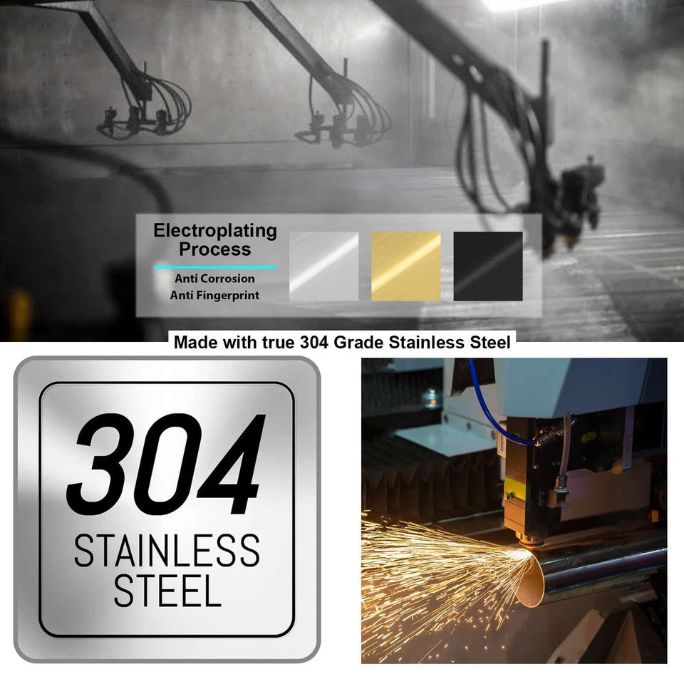 Modern Brushed Nickel Towel Bar Rail Stainless Steel Wall Mounted Bathroom Hang - Image 3 of 4