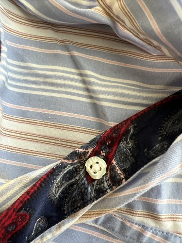Robert Graham RG Mens Large Shirt Lt Purple Tan Pink Diag Stripes Contr Cuff EUC - Picture 4 of 5