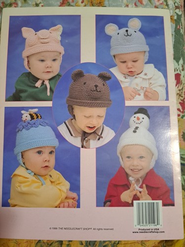 Crochet Happy Hats bebé tienda de agujas libro de patrones animales insectos muñeco de nieve - Imagen 2 de 2