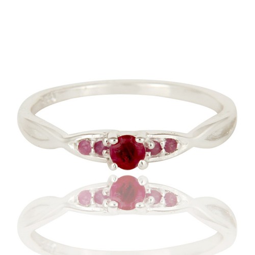 0.17-CT 925 Gemstone Natural Ruby Ring 925 Sterling Silver Handmade Jewelry - Picture 2 of 3