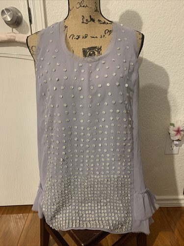 ipekyol ausgefallenes ärmelloses Damen Top Gr. 10 grau Punktemuster ausgefallen - Bild 1 von 13