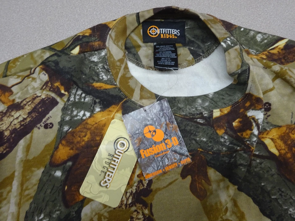 Outfitters Ridge Camo Shirt Mens 3XL Fuxion 3D Camoflauge Hunting 54/56 Pullover - Image 2 of 4