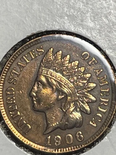 1906 Indian Cent AU - IMPROPERLY CLEANED AND DIPPED - GREAT DETAILS!