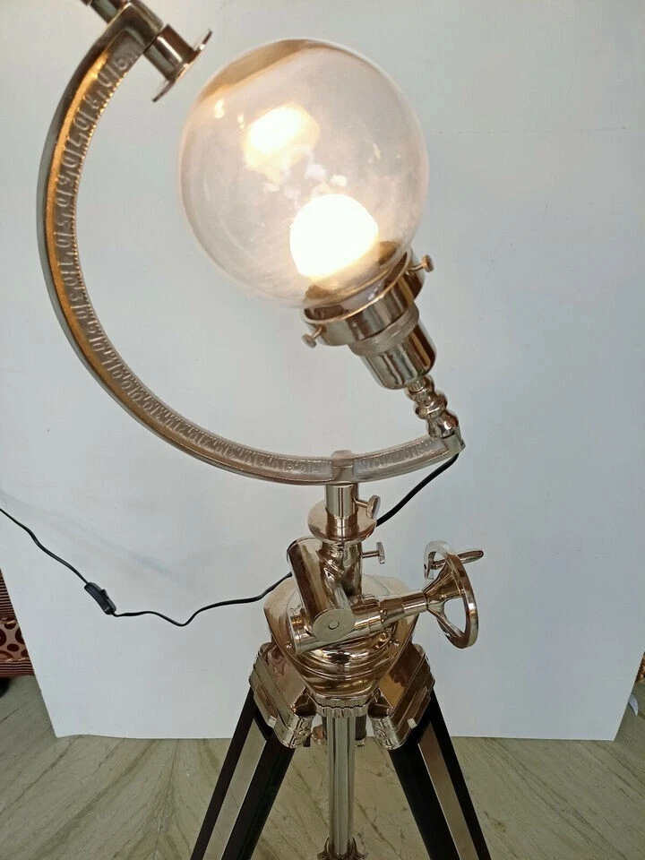 Lámpara de Pie Ajustable Negro Trípode Modelo de Avión Lámparas de Iluminación Decorativas para el Hogar Foto 4 de 4