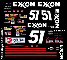 #51 Rowdy Burns Exxon 1990 1/32nd Scale Slot Car Waterslide Nascar Decals