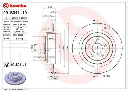 09.B039.1X BREMBO Xtra Disque De Frein 345x29,5mm, 5, Perforé