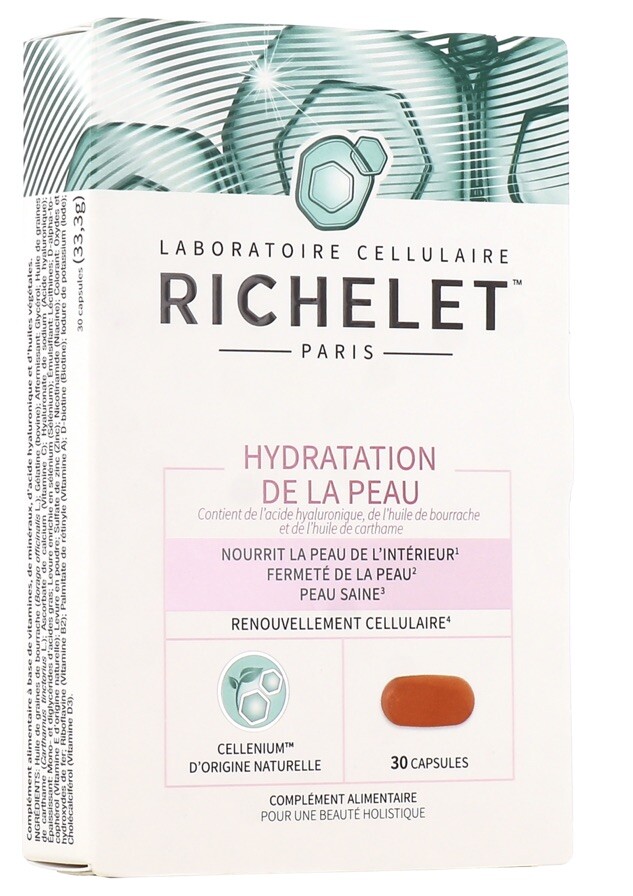 Complément hydratation de la peau Richelet contre les tiraillements des visages secs