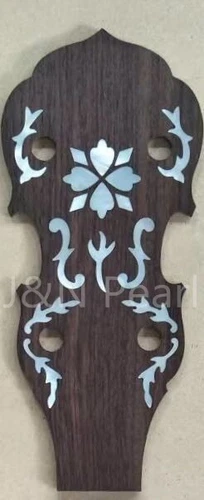 Hearts & Flowers MOP Inlaid Indian Rosewood Profiled Peghead Overlay for Gibson