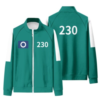New S3 Squid Survival Game Green Tracksuit Jacket Jersey Pants Cosplay Costume