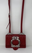 Miu Miu Lady Matelasse Red Nappa Leather Shoulder Bag Authentic ❤️