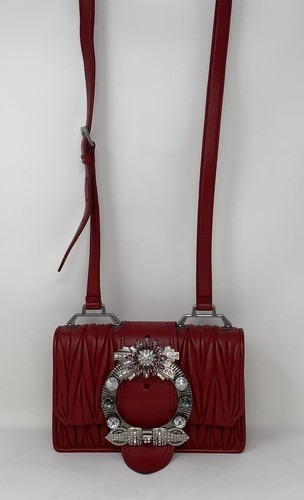 MIU MIU Lady Matelasse Red Nappa Leather Shoulder Bag Authentic BEAUTIFUL ❤️