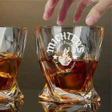 Custom Engraved Michter's Whiskey Glass – 10 oz Twisted Rocks Glass New