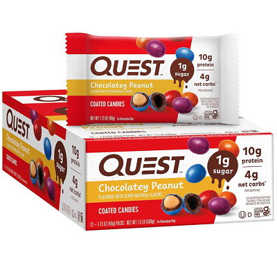 Coated Candies, Chocolatey Peanut, 1G Sugar, 10G Protein, 4G Net Carbs, Glute...