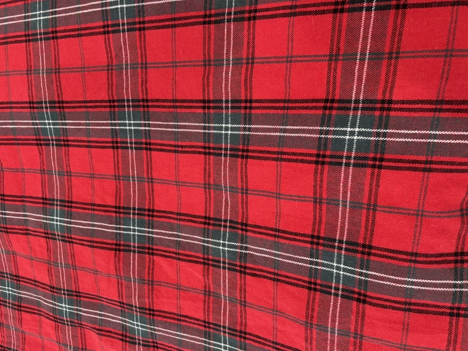 Edredón Williams Sonoma Mezcla de Lino Talla King Rojo Tartán Cuadros SIN INSERTO Foto 3 de 4