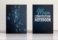 Music Composition Notebook, Blank Sheet Music Notebook w/ 100 Pages, 8.5  x11  ,