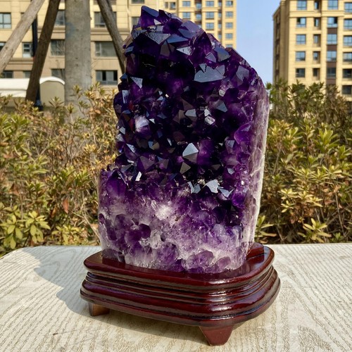 14.63LB Natural top-grade black amethyst block displays mineral specimens+bade - 第 14/16 張圖片