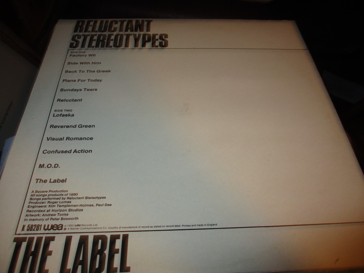 Reluctant Stereotypes The Label レコード RELUCTANT STEREOTYPES the label LP EX/VG, K 58201, vinyl