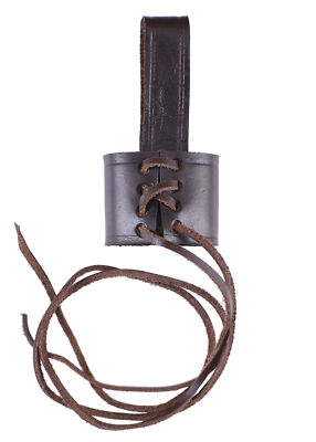 Gürtelhalter für Dolch, aus braunem Leder, Größenverstellbar