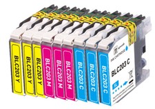 Tinta de impresora 9P XL CMY + chip compatible con Brother LC203 MFC J680DW J460DW J5320DW J480DW