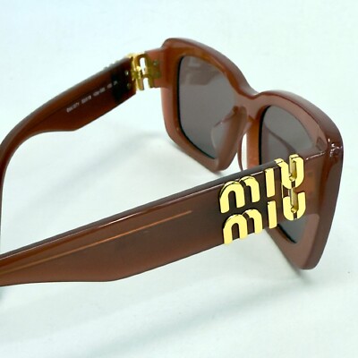 MIU MIU LOGO MU07YS Cognac Opal Violet Geometric Luxury Fashion